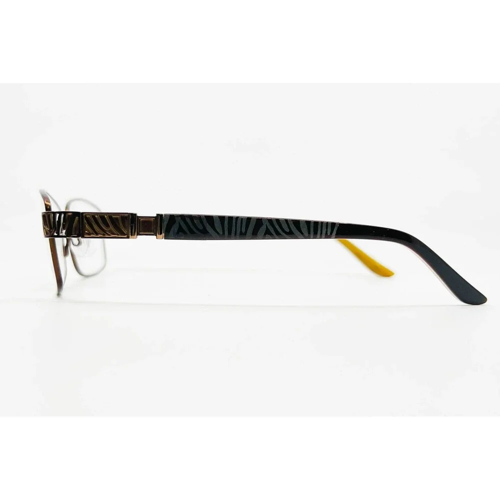 Daisy Fuentes Eyeglasses Women Brown Donella 183 Zebra Pattern 53-16-135